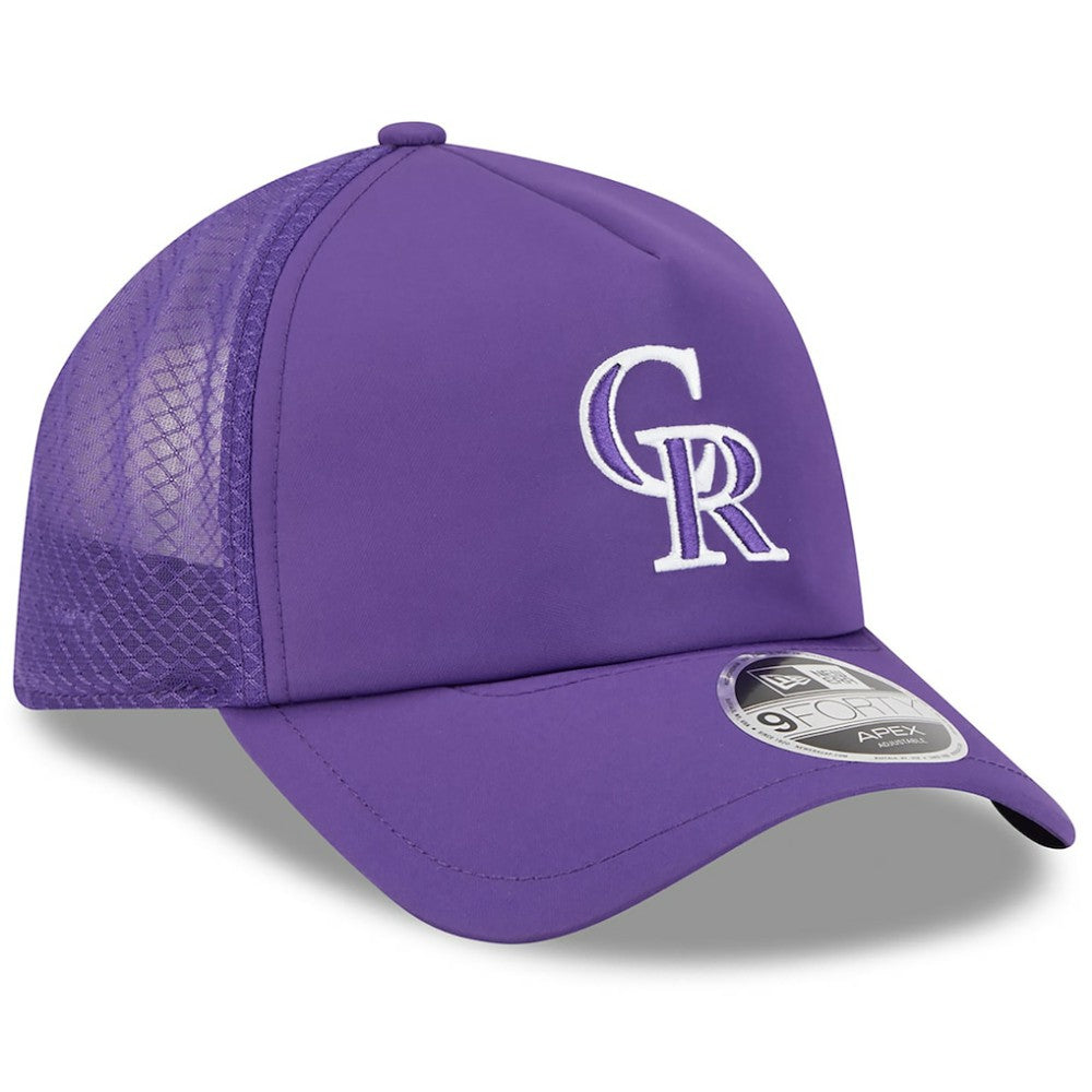 Colorado Rockies New Era 2026 Batting Practice Apex 9FORTY Adjustable Trucker Hat On Sale
