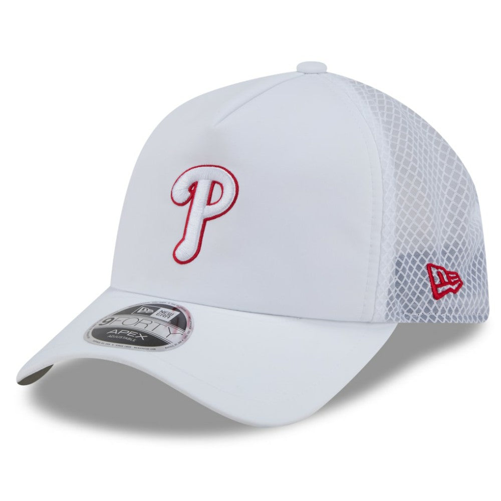 Philadelphia Phillies New Era 2026 Batting Practice Apex 9FORTY Adjustable Trucker Hat Online