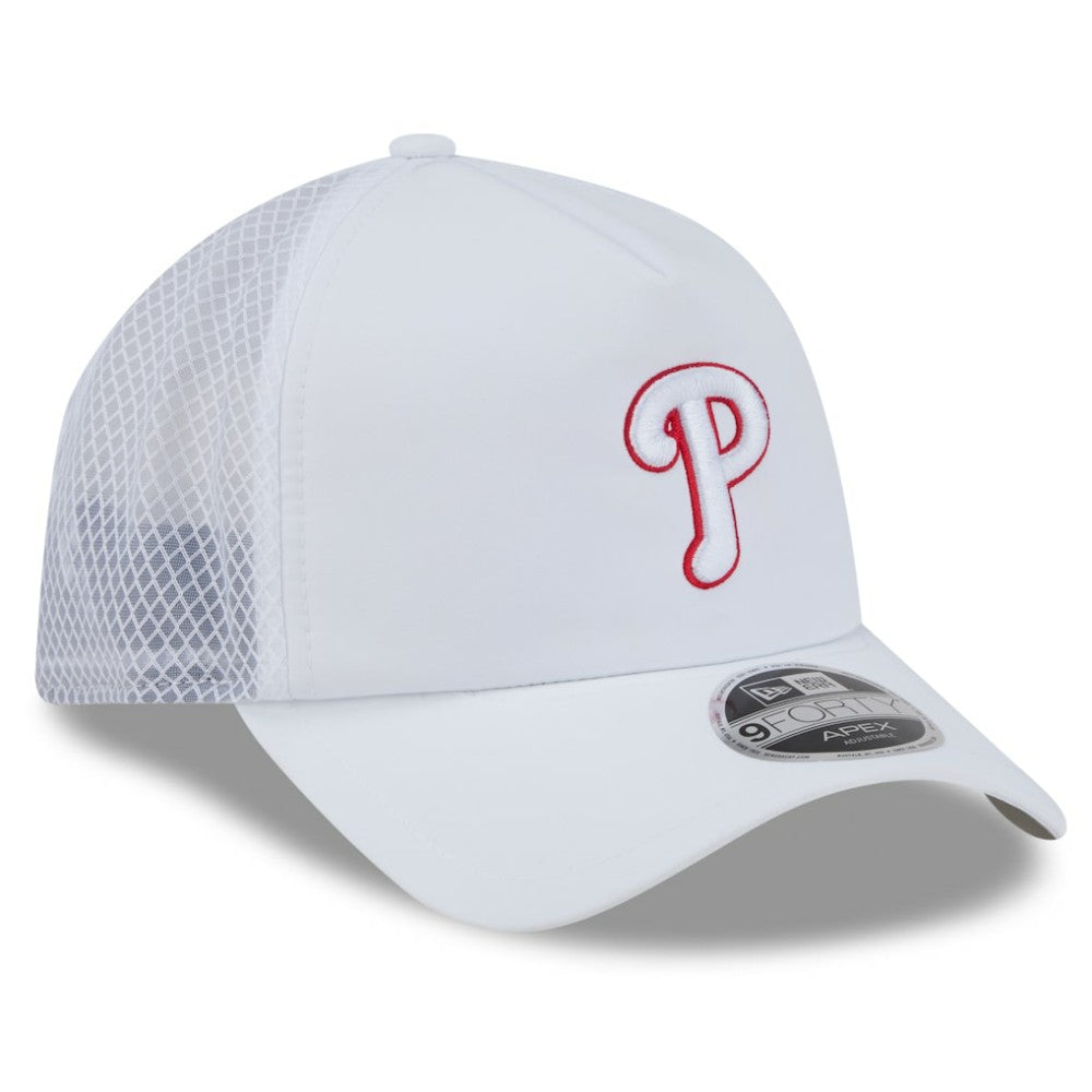 Philadelphia Phillies New Era 2026 Batting Practice Apex 9FORTY Adjustable Trucker Hat Online