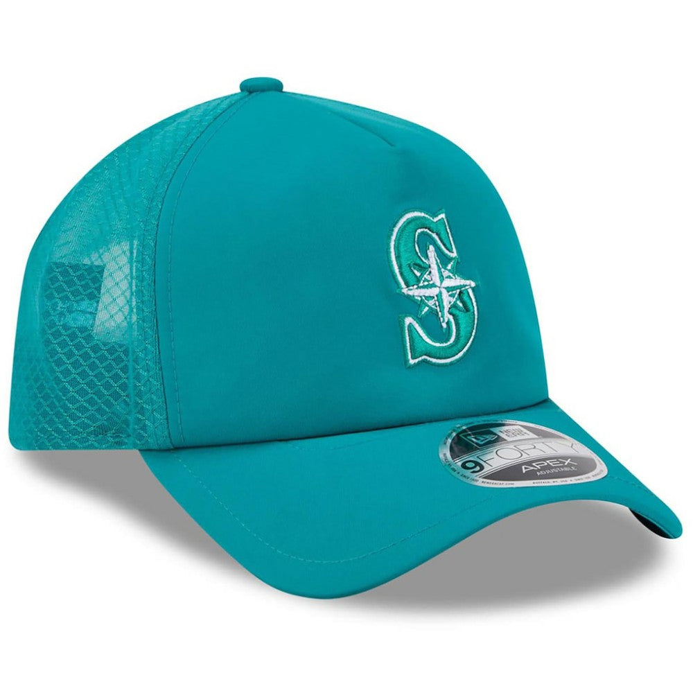 Seattle Mariners New Era 2026 Batting Practice Apex 9FORTY Adjustable Trucker Hat Sale