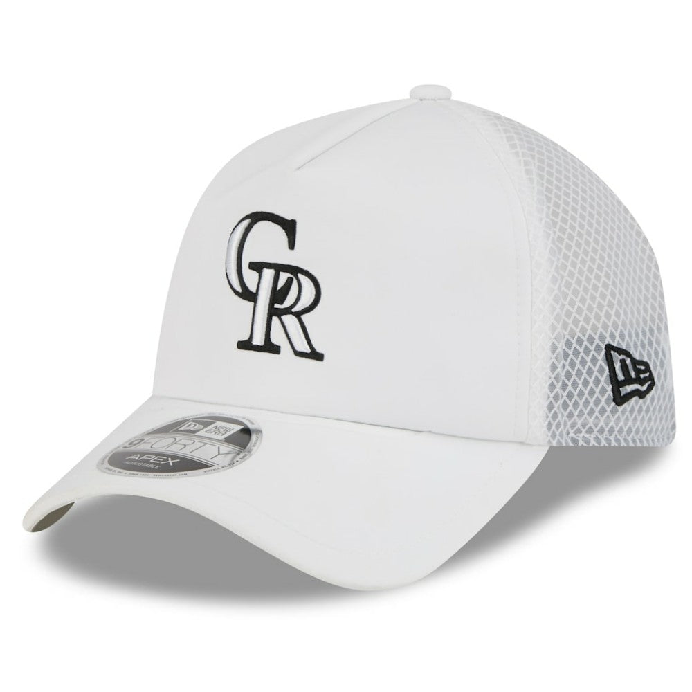 Colorado Rockies New Era 2026 Batting Practice Apex 9FORTY Adjustable Trucker Hat On Sale