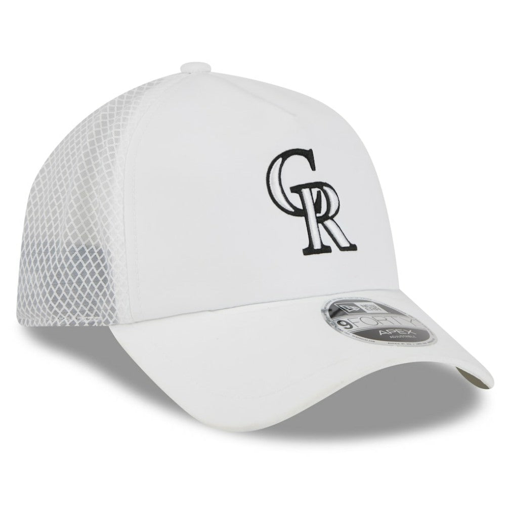 Colorado Rockies New Era 2026 Batting Practice Apex 9FORTY Adjustable Trucker Hat On Sale