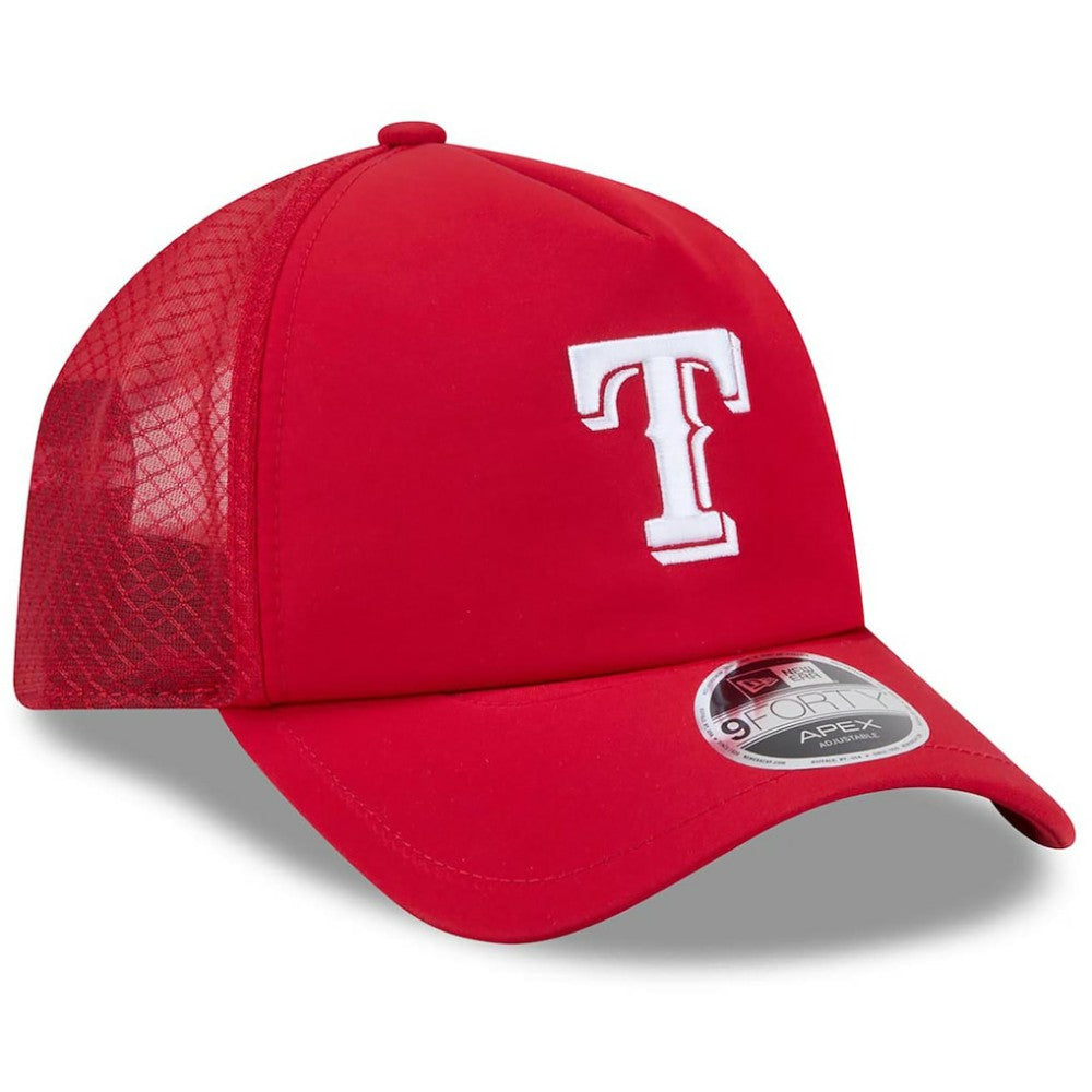 Texas Rangers New Era 2026 Batting Practice Apex 9FORTY Adjustable Trucker Hat On Sale