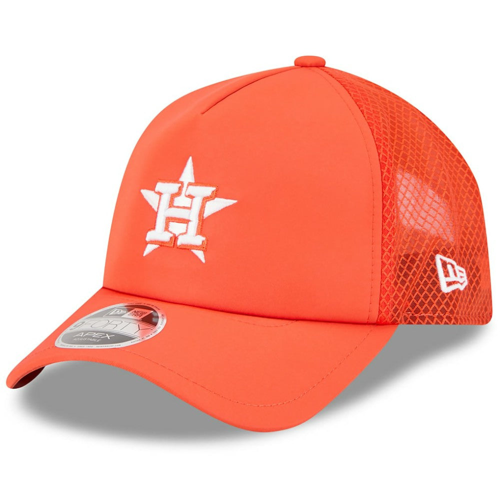 Houston Astros New Era 2026 Batting Practice Apex 9FORTY Adjustable Trucker Hat Clearance