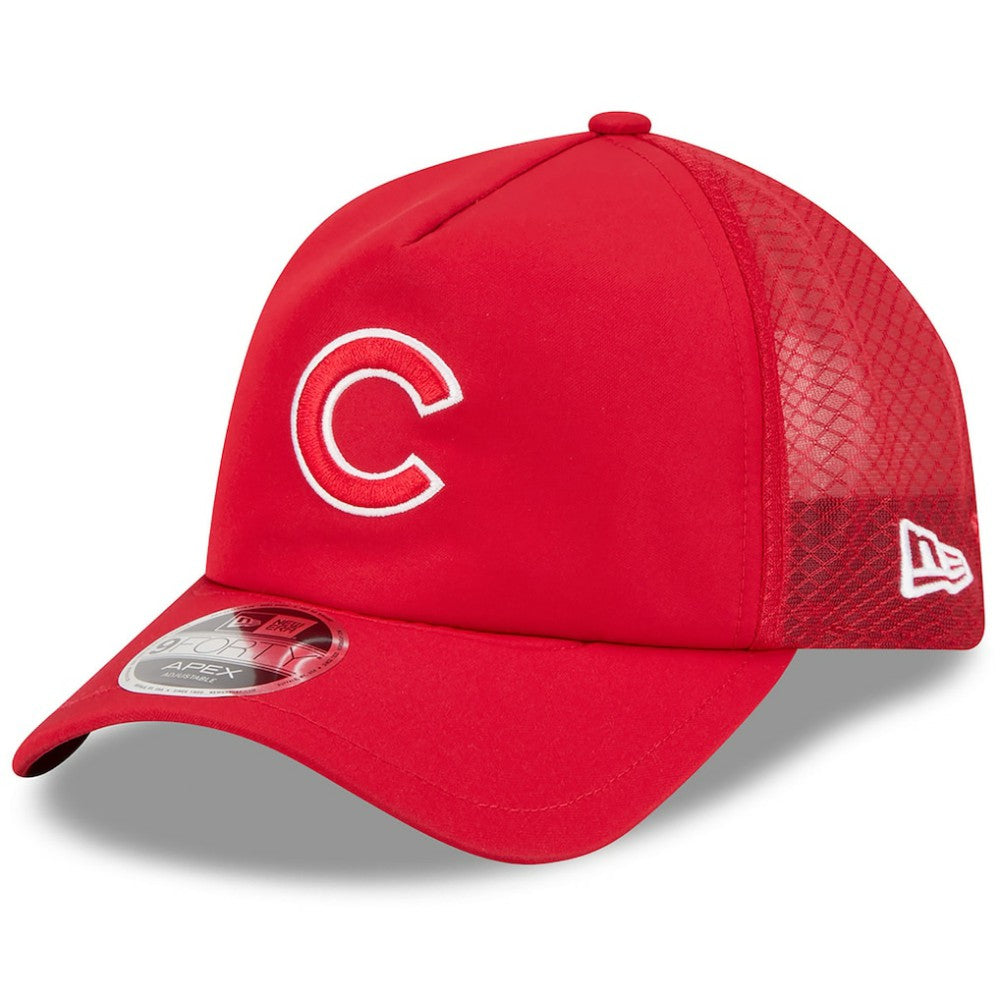 Chicago Cubs New Era 2026 Batting Practice Apex 9FORTY Adjustable Trucker Hat Sale