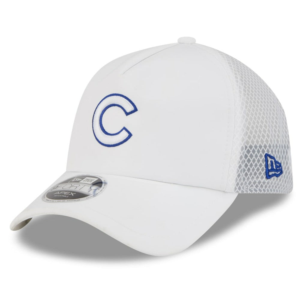 Chicago Cubs New Era 2026 Batting Practice Apex 9FORTY Adjustable Trucker Hat Clearance