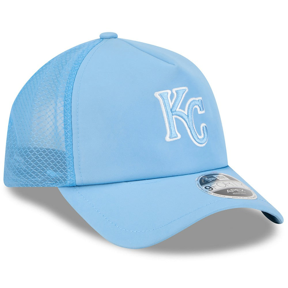 Kansas City Royals New Era 2026 Batting Practice Apex 9FORTY Adjustable Trucker Hat for sale