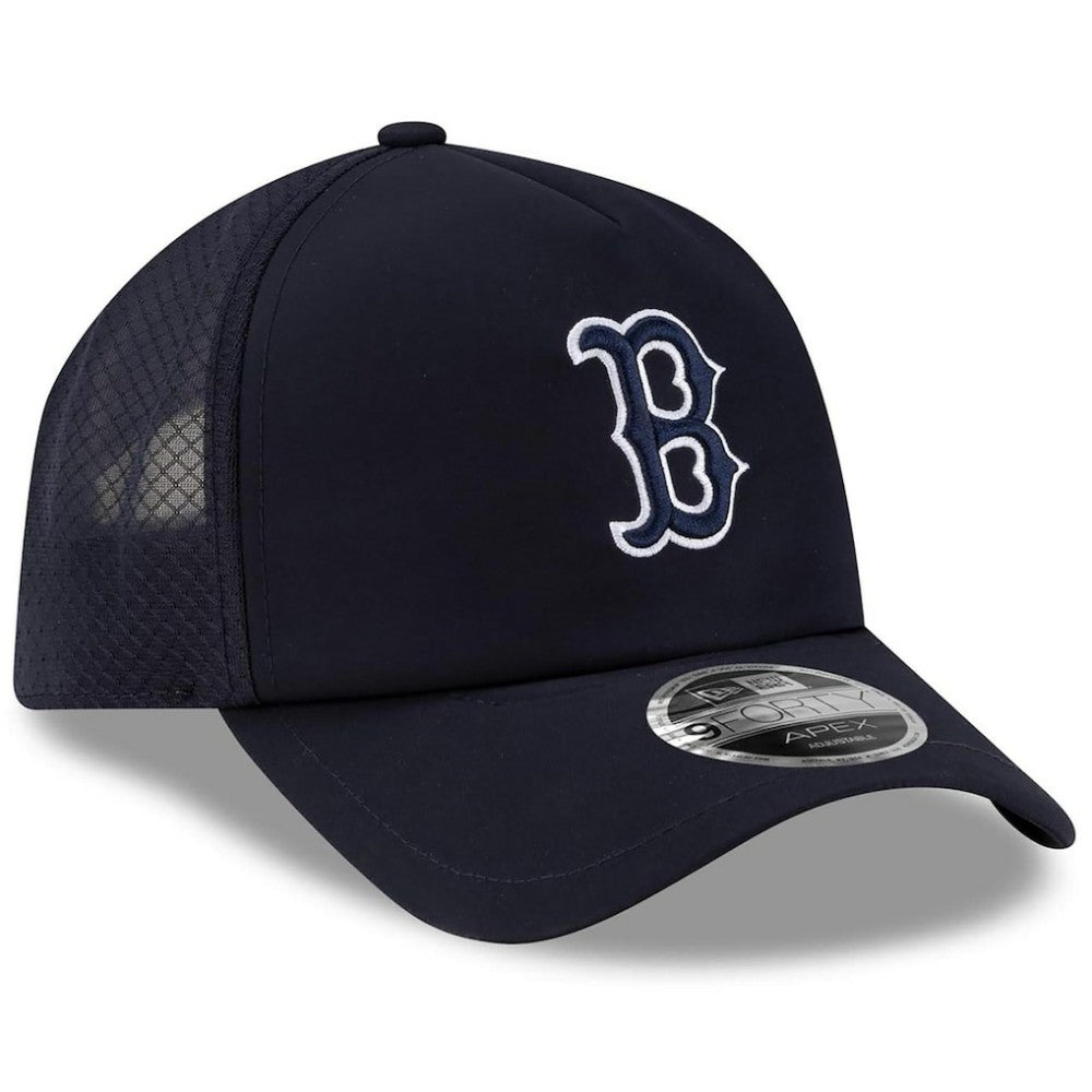 Boston Red Sox New Era 2026 Batting Practice Apex 9FORTY Adjustable Trucker Hat Lifestyle