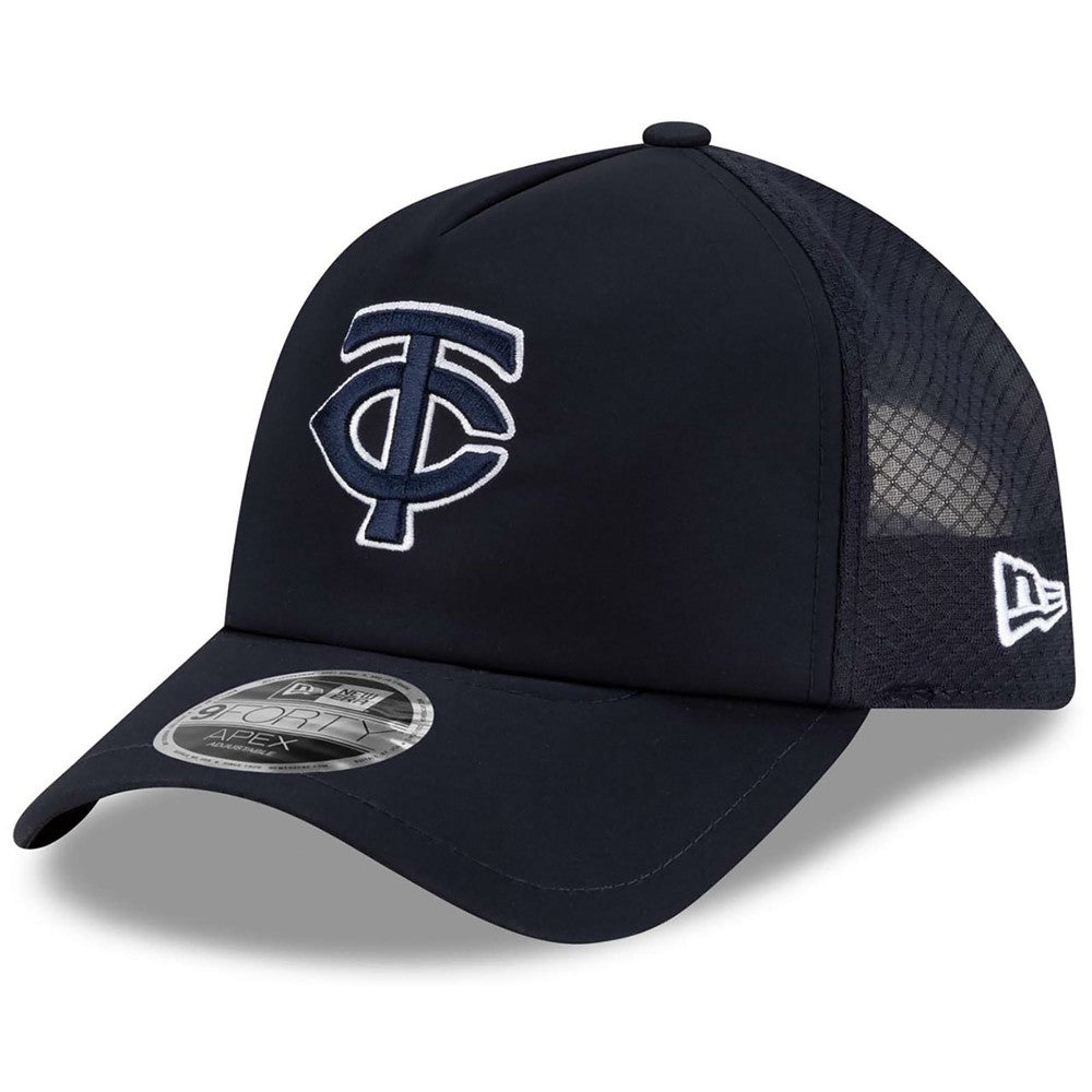 Minnesota Twins New Era 2026 Batting Practice Apex 9FORTY Adjustable Trucker Hat On Sale