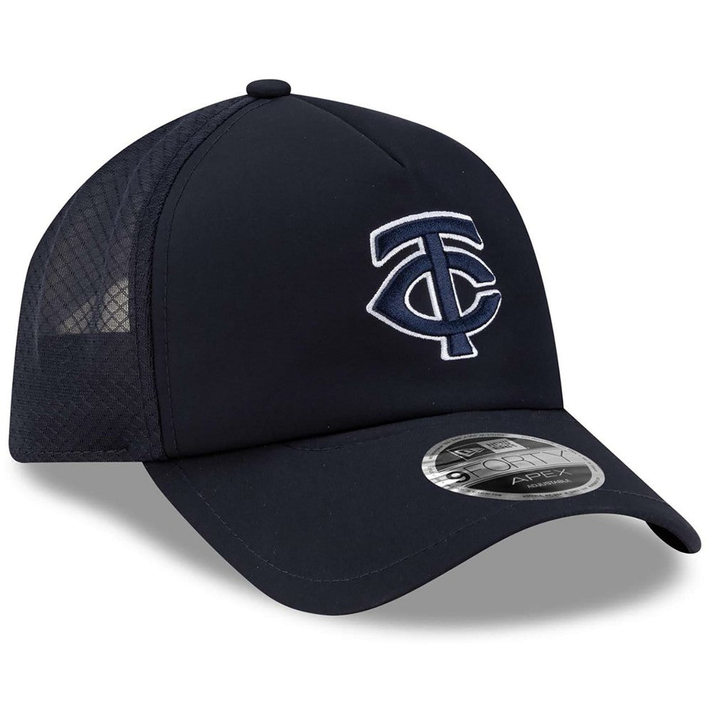 Minnesota Twins New Era 2026 Batting Practice Apex 9FORTY Adjustable Trucker Hat On Sale
