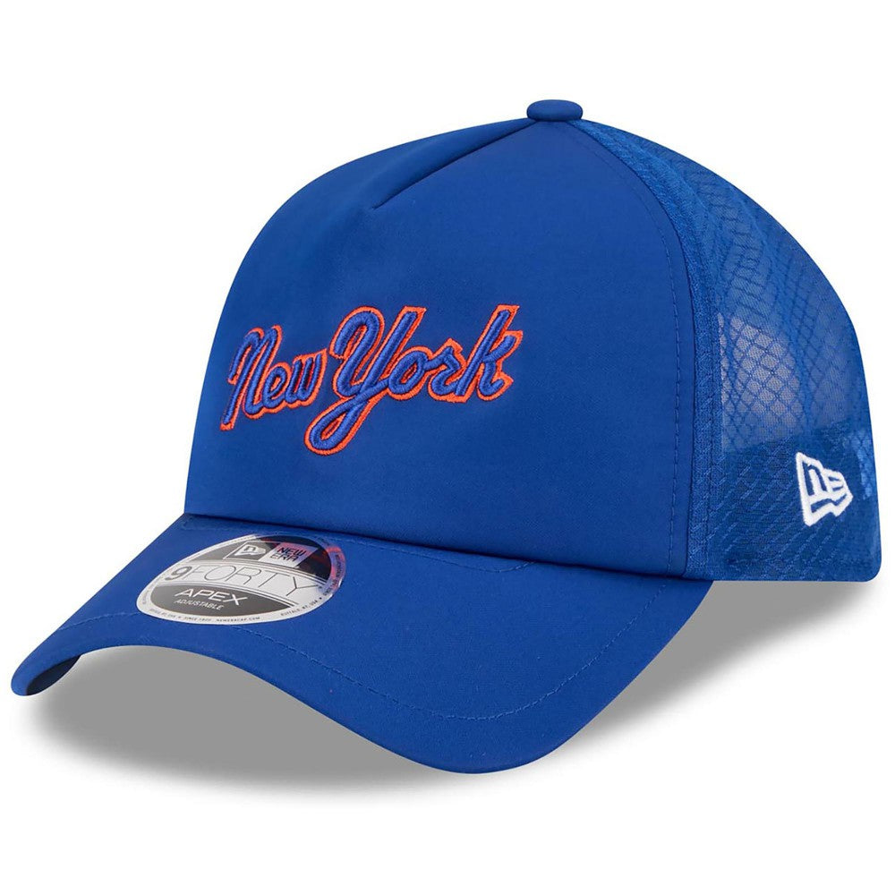 New York Mets New Era 2026 Batting Practice Apex 9FORTY Adjustable Trucker Hat Clearance