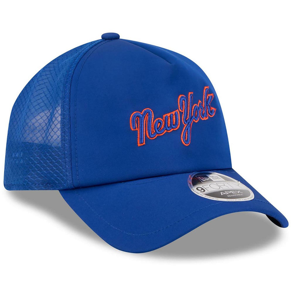 New York Mets New Era 2026 Batting Practice Apex 9FORTY Adjustable Trucker Hat Clearance