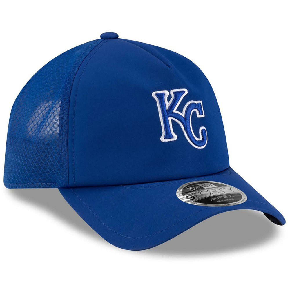 Kansas City Royals New Era 2026 Batting Practice Apex 9FORTY Adjustable Trucker Hat On Sale