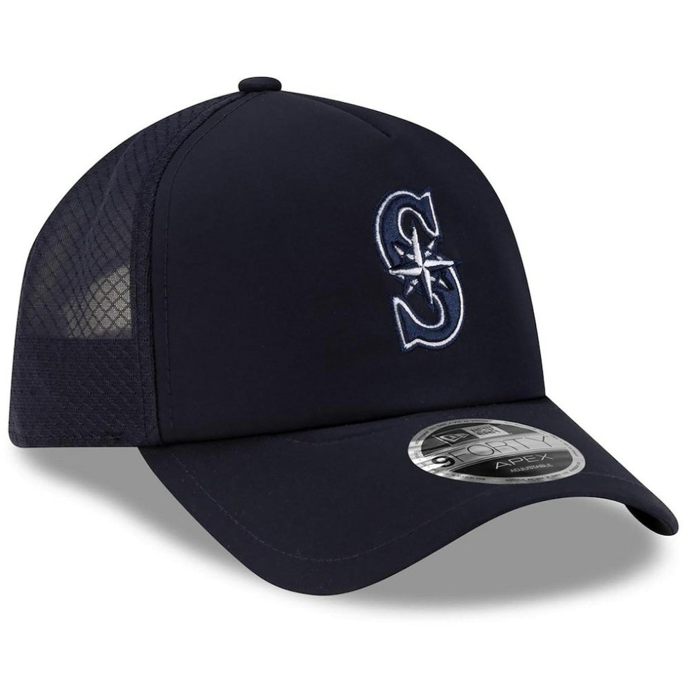 Seattle Mariners New Era 2026 Batting Practice Apex 9FORTY Adjustable Trucker Hat Clearance