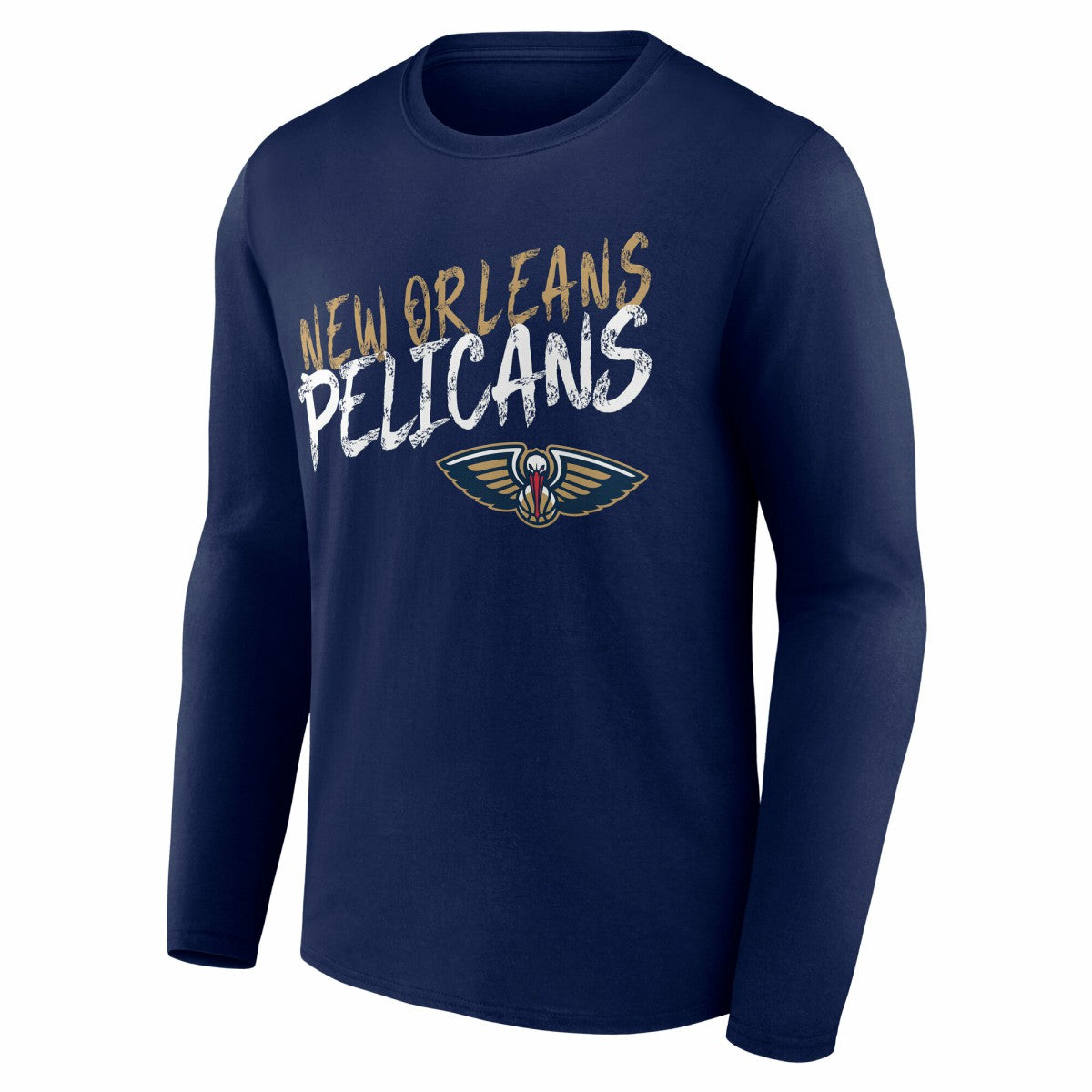 NBA - New Orleans Pelicans Hustle Custom Long Sleeve T-Shirt - Navy