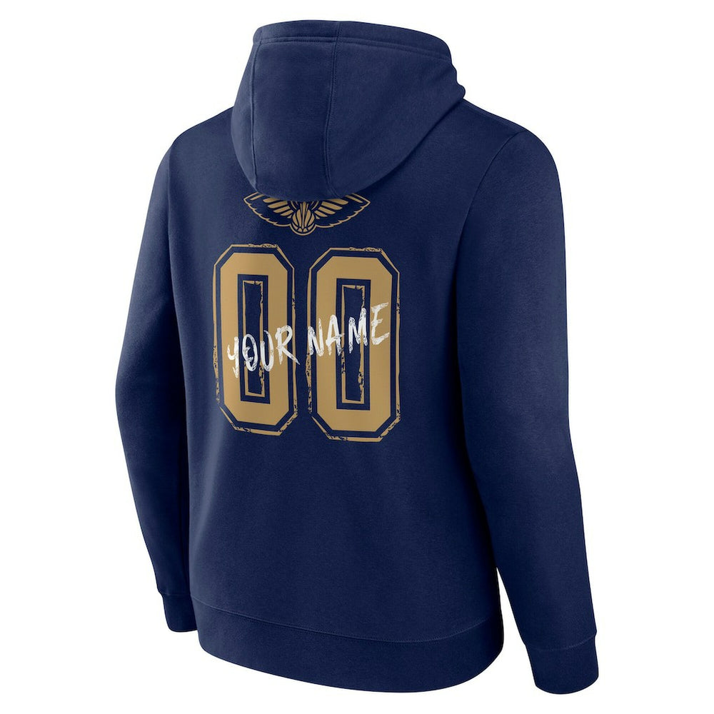 NBA - New Orleans Pelicans Hustle Custom Pullover Hoodie - Navy