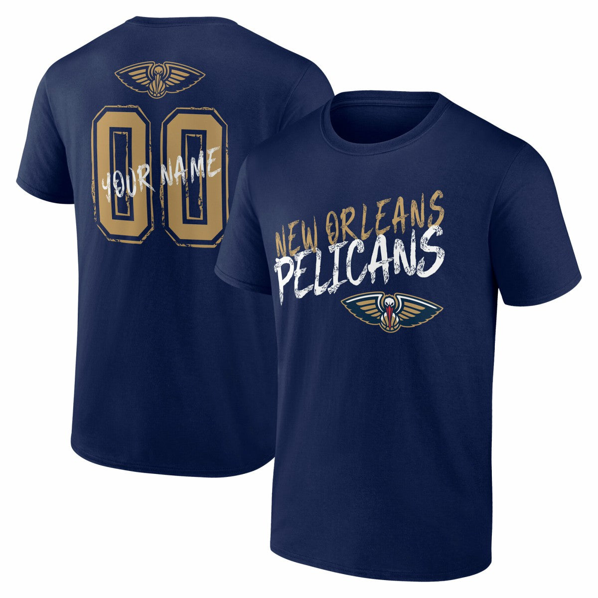 NBA - New Orleans Pelicans Hustle Custom T-Shirt - Navy