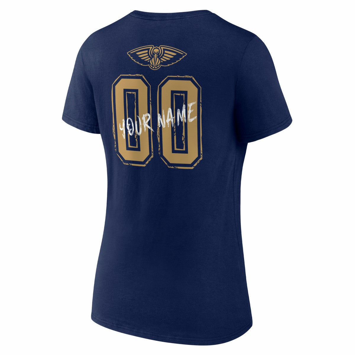NBA - New Orleans Pelicans Women's Hustle Custom V-Neck T-Shirt - Navy