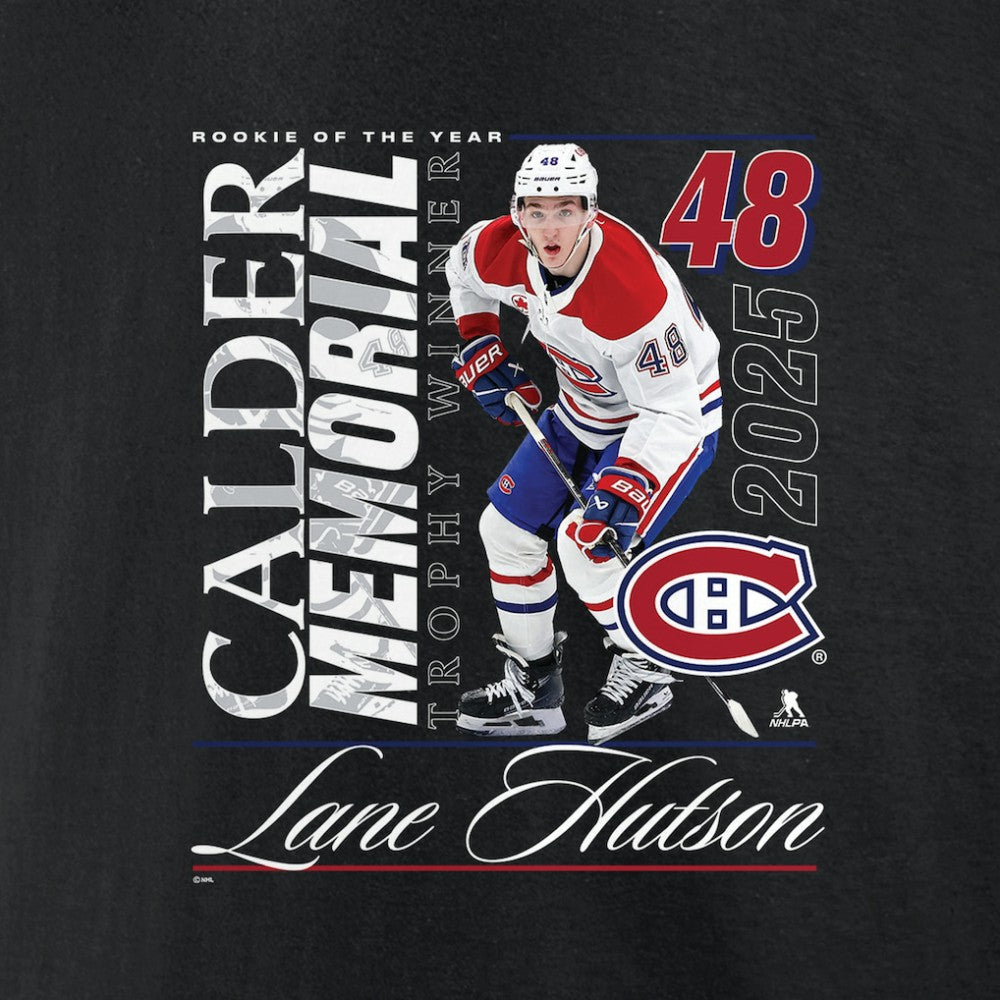 Lane Hutson Montreal Canadiens - 2025 Calder Memorial Trophy Winner T-Shirt Black