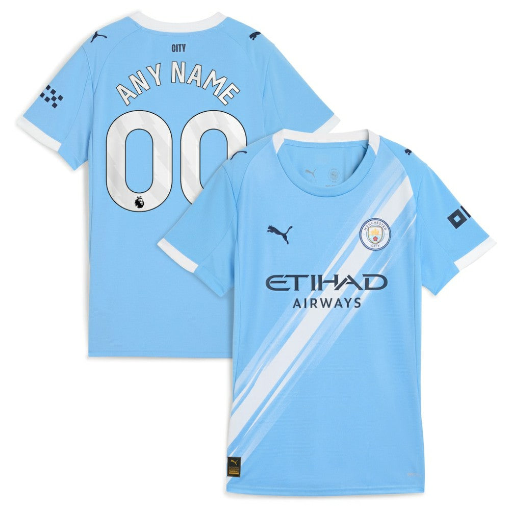 Puma Manchester City Women's 2025/26 Home Replica Custom Jerseys - Sky Blue