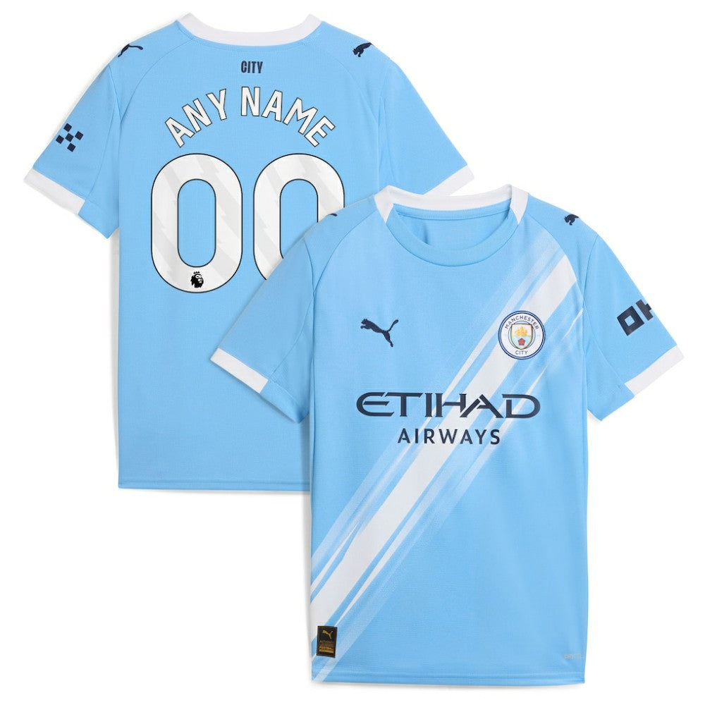 Puma Manchester City Youth 2025/26 Home Replica Custom Jerseys - Sky Blue