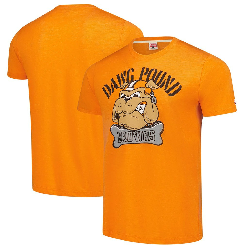 Cleveland Browns Homage Unisex Tri-Blend Dawg Pound XL Bone Collar T-Shirt Orange - NFL