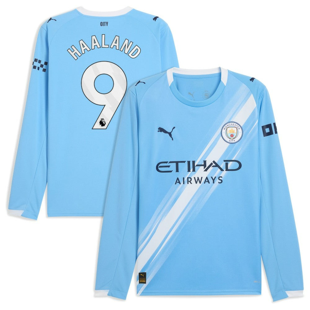 Puma Erling Haaland Manchester City 2025/26 Home Replica Long Sleeve Player Jerseys - Sky Blue
