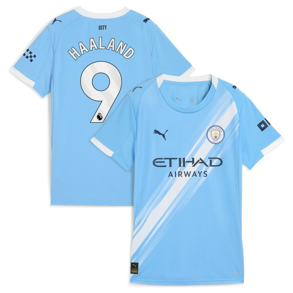 Puma Erling Haaland Manchester City Women's 2025/26 Home Replica Player Jerseys - Sky Blue