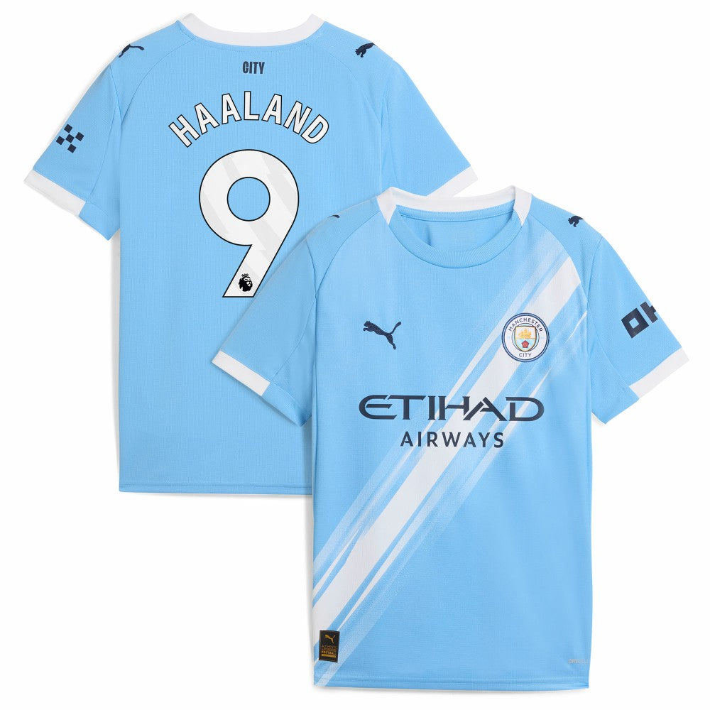 Puma Erling Haaland Manchester City Youth 2025/26 Home Replica Player Jerseys - Sky Blue