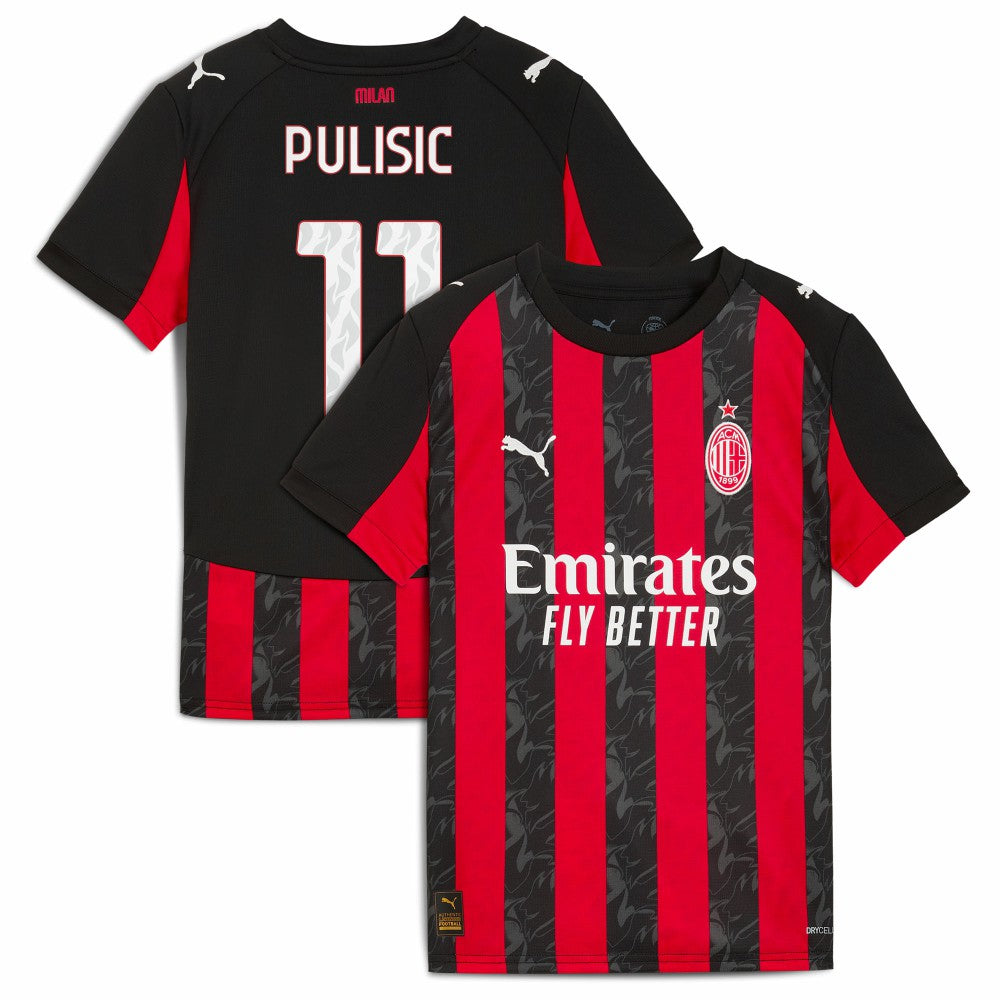 Puma Christian Pulisic AC Milan Youth 2025/26 Home Replica Player Jerseys - Red