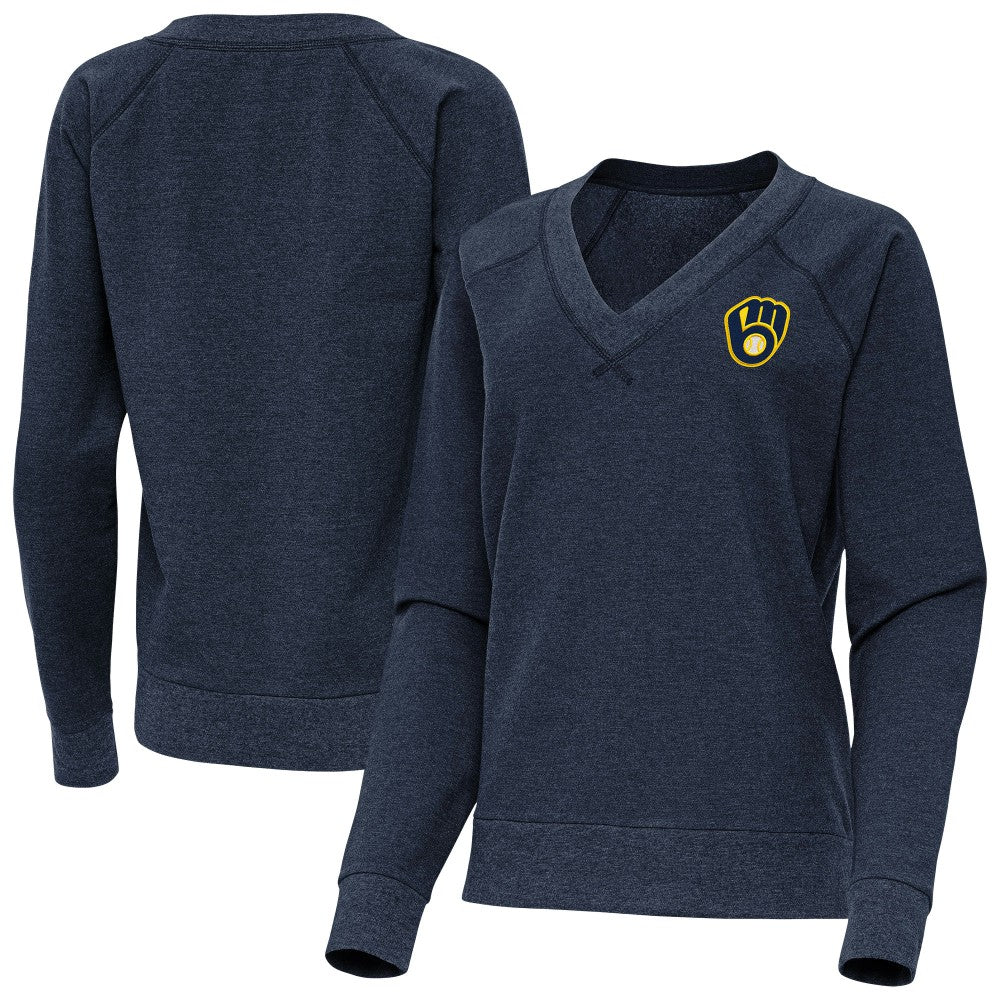 Milwaukee Brewers Antigua Women's Varsity Tri-Blend V-Neck Long Sleeve T-Shirt Online