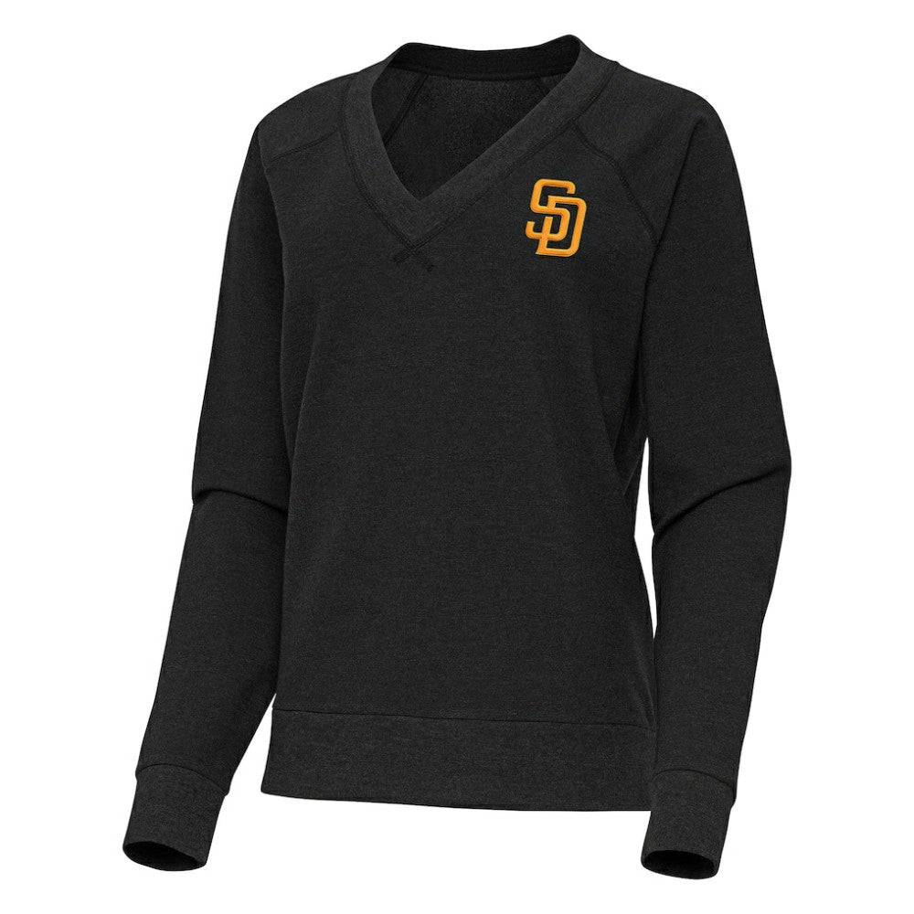 San Diego Padres Antigua Women's Varsity Tri-Blend V-Neck Long Sleeve T-Shirt Sale