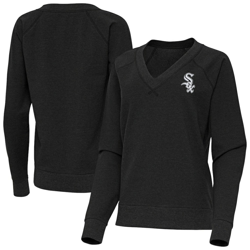 Chicago White Sox Antigua Women's Varsity Tri-Blend V-Neck Long Sleeve T-Shirt On Sale