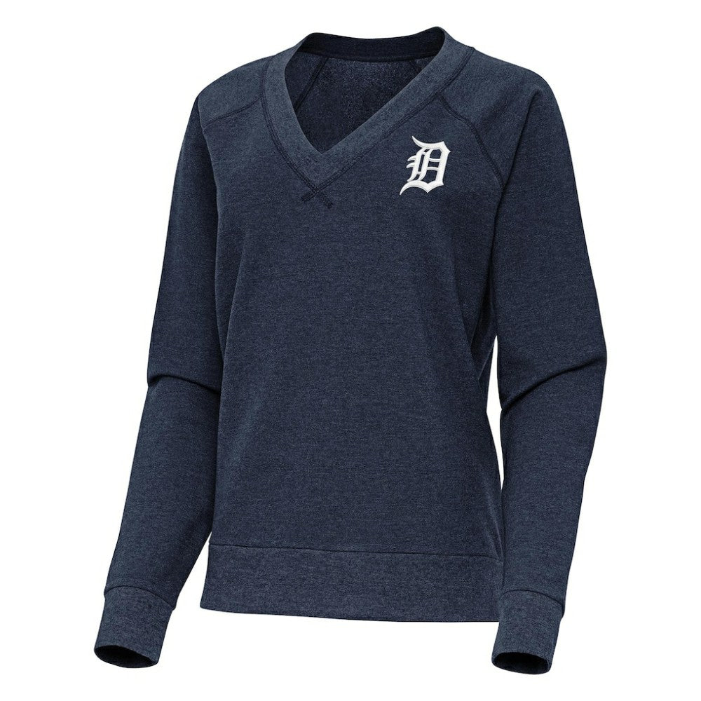 Detroit Tigers Antigua Women's Varsity Tri-Blend V-Neck Long Sleeve T-Shirt Lifestyle
