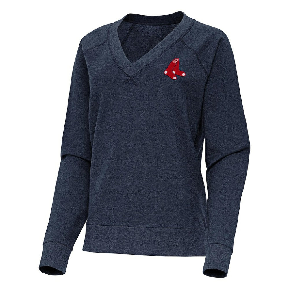 Boston Red Sox Antigua Women's Varsity Tri-Blend V-Neck Long Sleeve T-Shirt Lifestyle