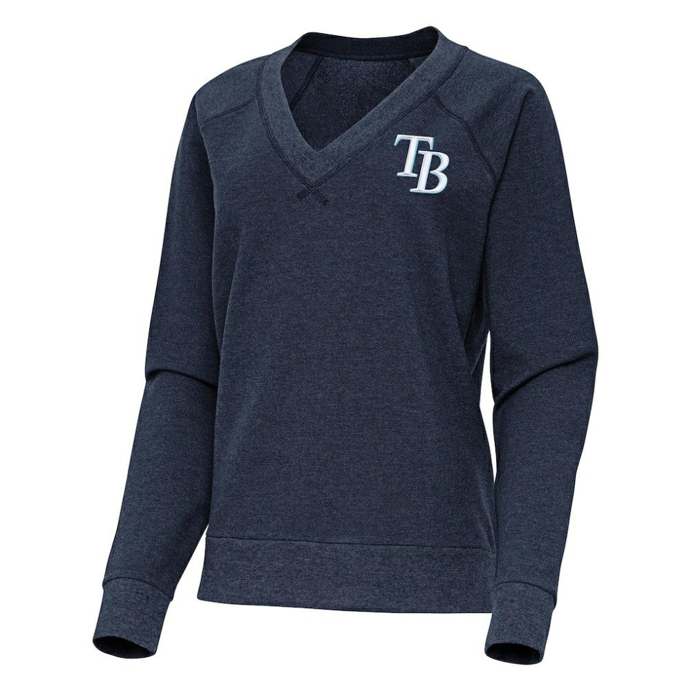 Tampa Bay Rays Antigua Women's Varsity Tri-Blend V-Neck Long Sleeve T-Shirt On Sale