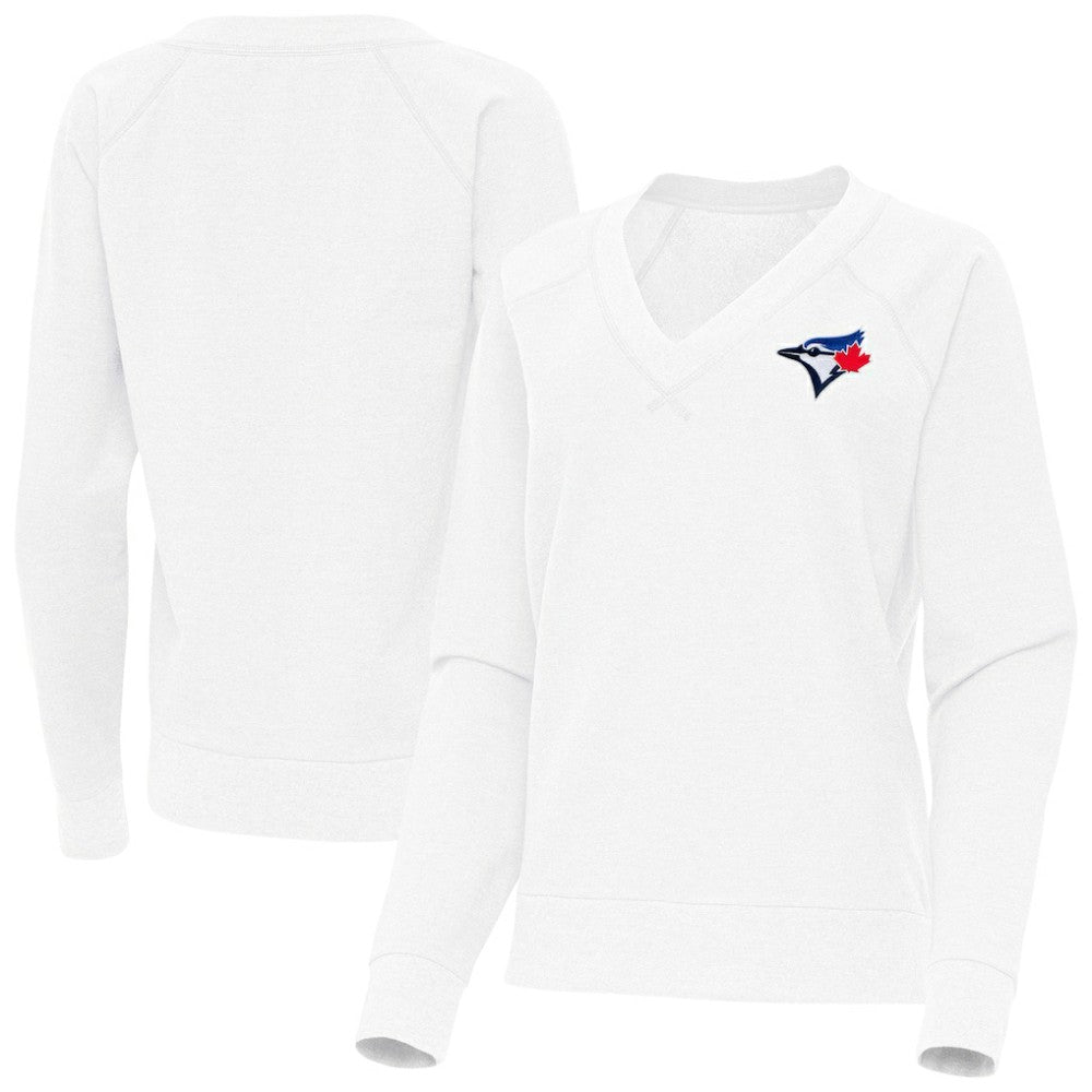 Toronto Blue Jays Antigua Women's Varsity Tri-Blend V-Neck Long Sleeve T-Shirt On Sale