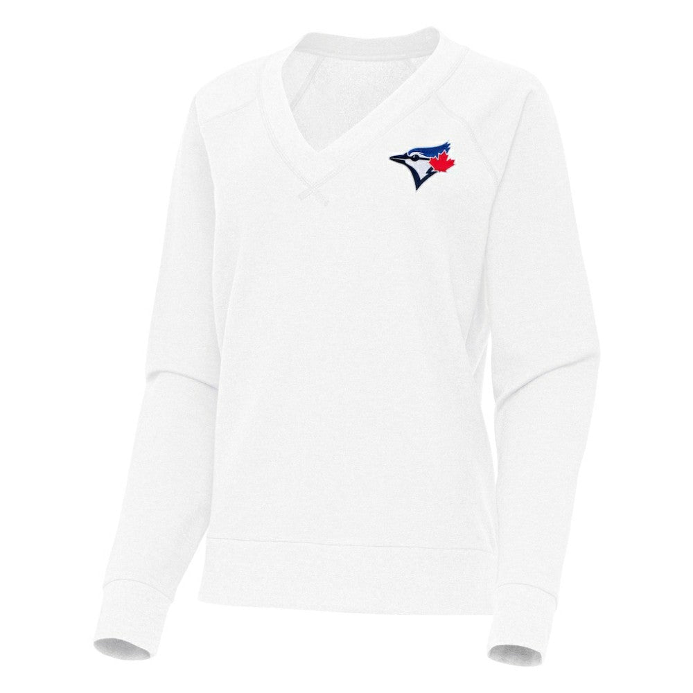 Toronto Blue Jays Antigua Women's Varsity Tri-Blend V-Neck Long Sleeve T-Shirt On Sale