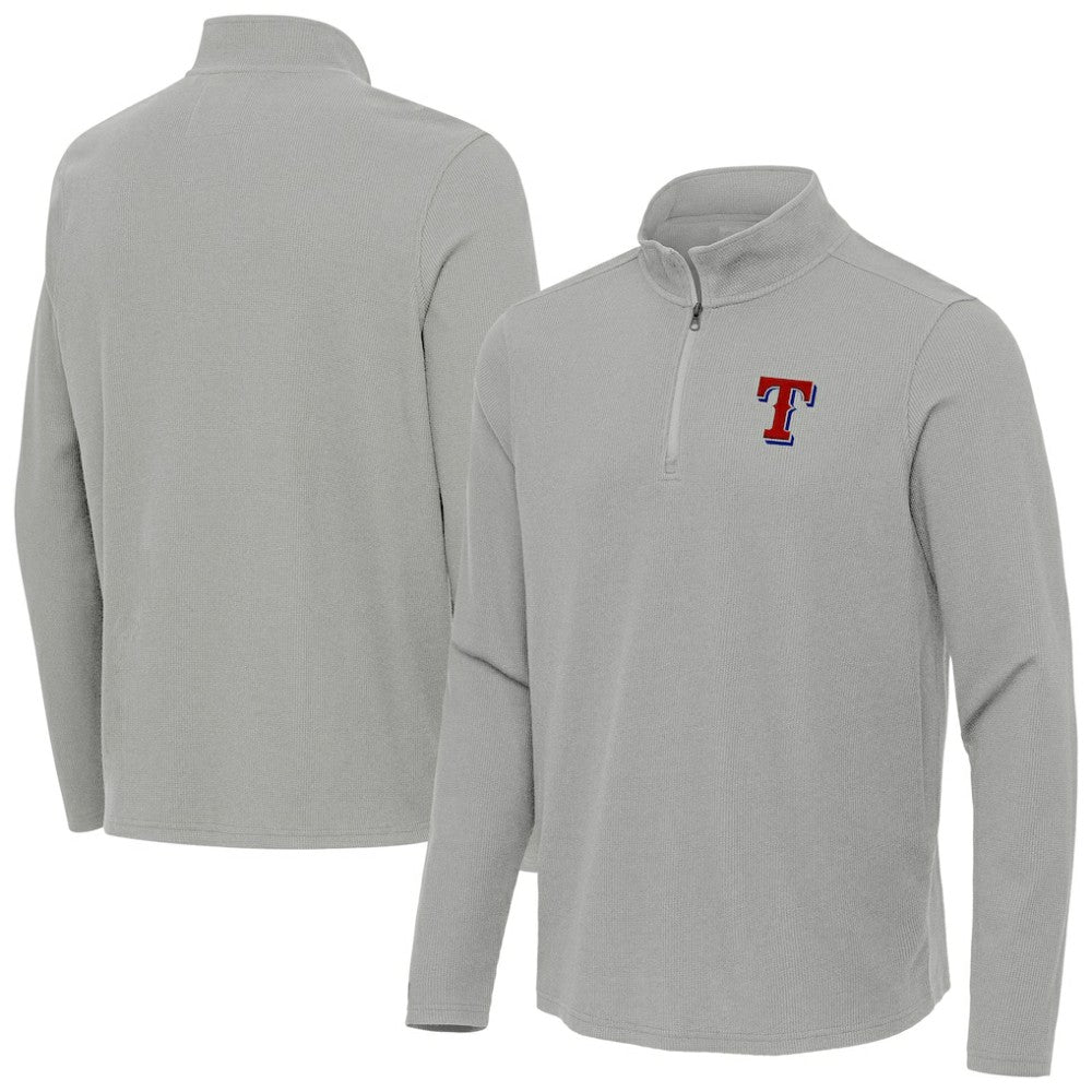 Texas Rangers Antigua Sync Tri-Blend Quarter-Zip Pullover Clearance