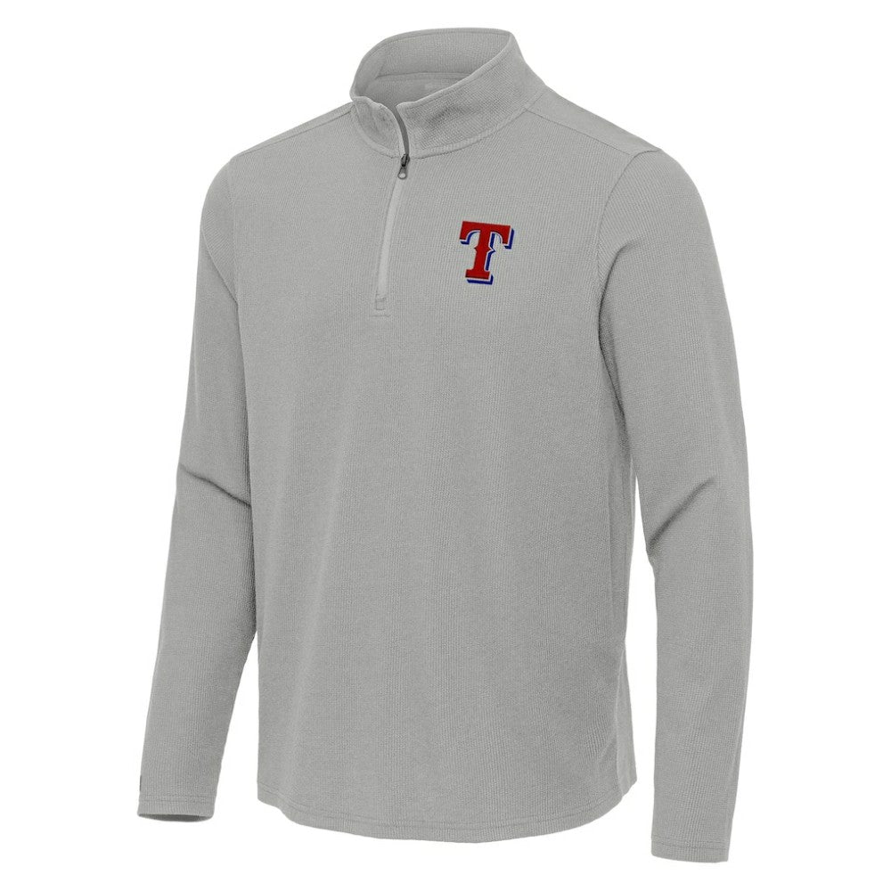 Texas Rangers Antigua Sync Tri-Blend Quarter-Zip Pullover Clearance