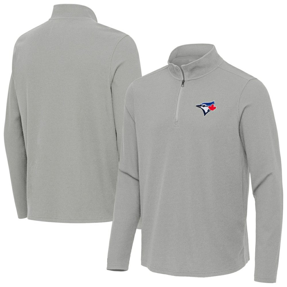 Toronto Blue Jays Antigua Sync Tri-Blend Quarter-Zip Pullover Lifestyle