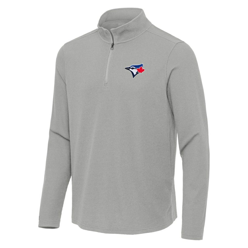 Toronto Blue Jays Antigua Sync Tri-Blend Quarter-Zip Pullover Lifestyle