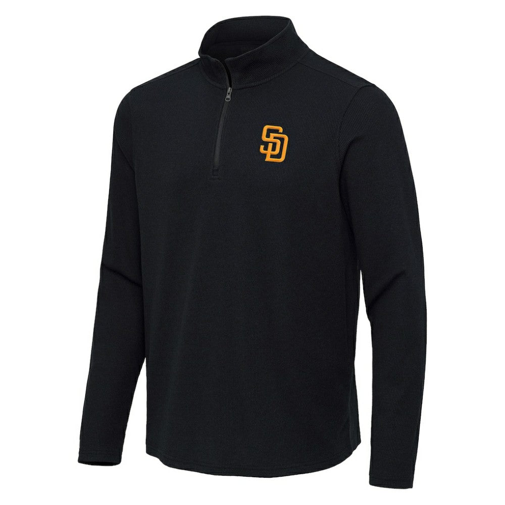 San Diego Padres Antigua Sync Tri-Blend Quarter-Zip Pullover On Sale