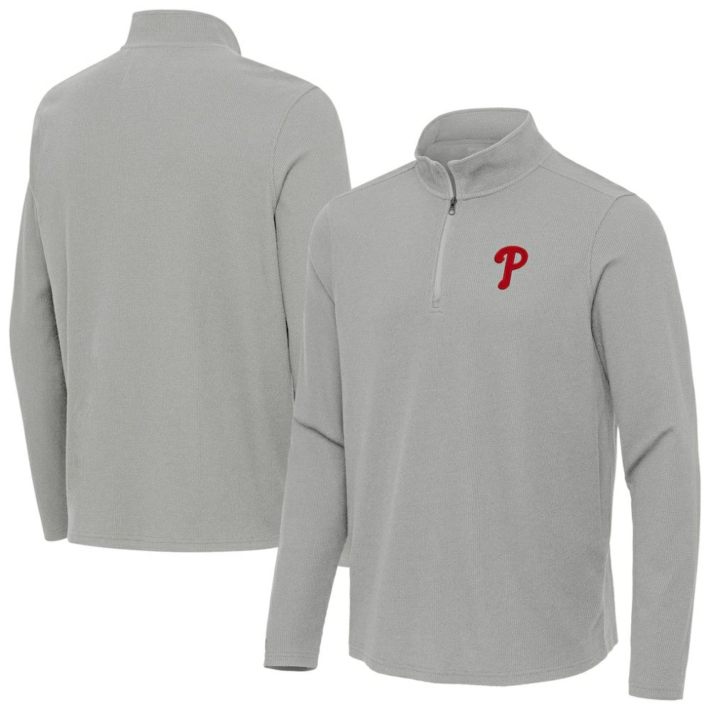 Philadelphia Phillies Antigua Sync Tri-Blend Quarter-Zip Pullover Clearance