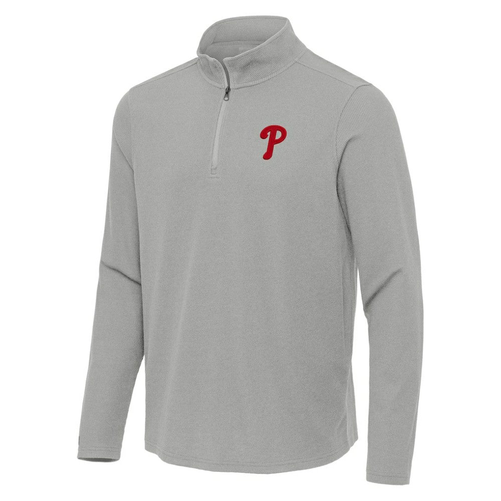 Philadelphia Phillies Antigua Sync Tri-Blend Quarter-Zip Pullover Clearance