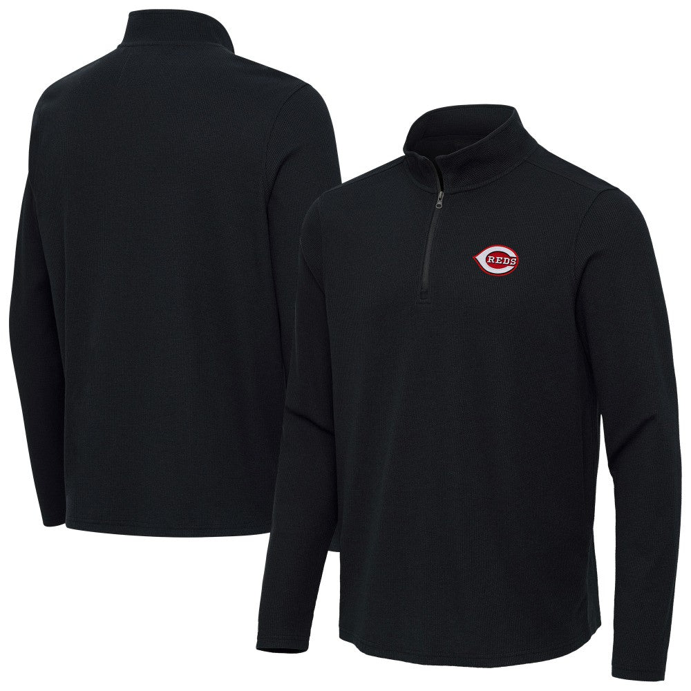 Cincinnati Reds Antigua Sync Tri-Blend Quarter-Zip Pullover Lifestyle