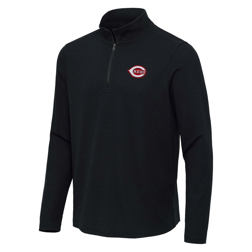 Cincinnati Reds Antigua Sync Tri-Blend Quarter-Zip Pullover Lifestyle