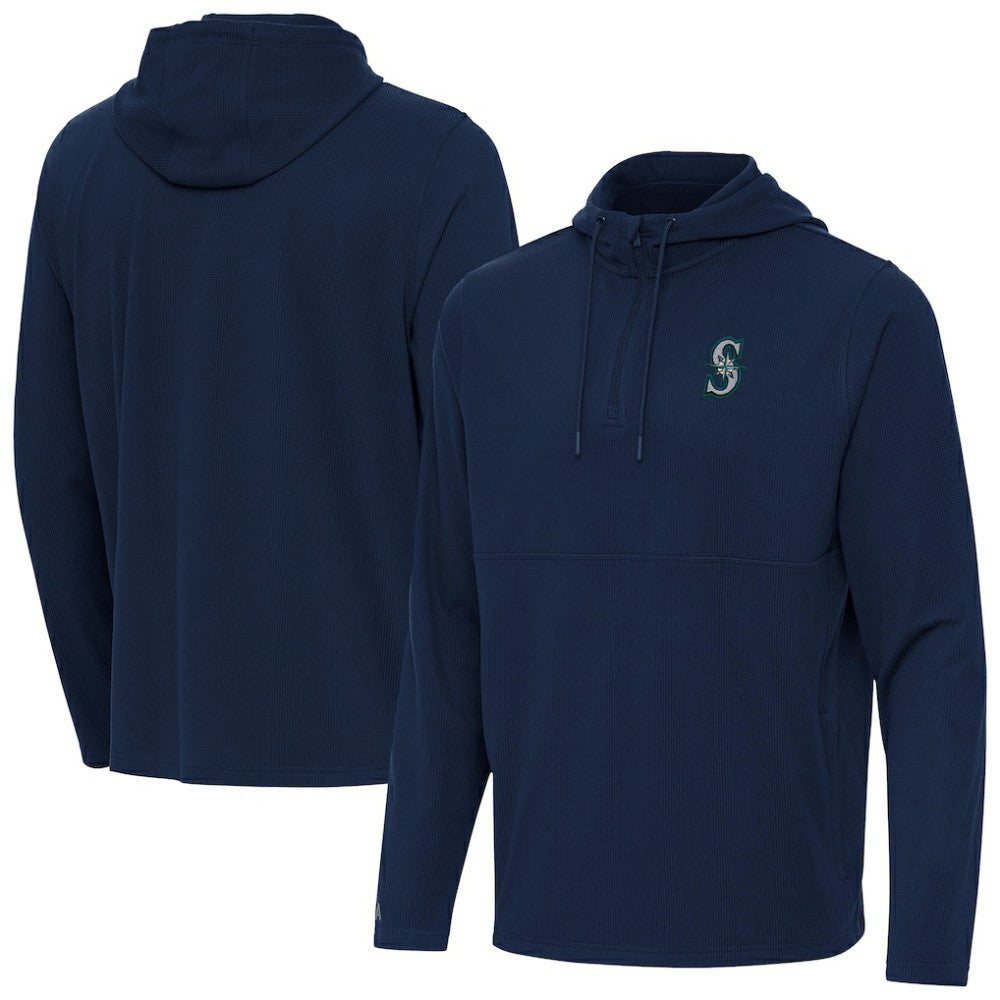 Seattle Mariners Antigua Connected Quarter-Zip Pullover Hoodie discount