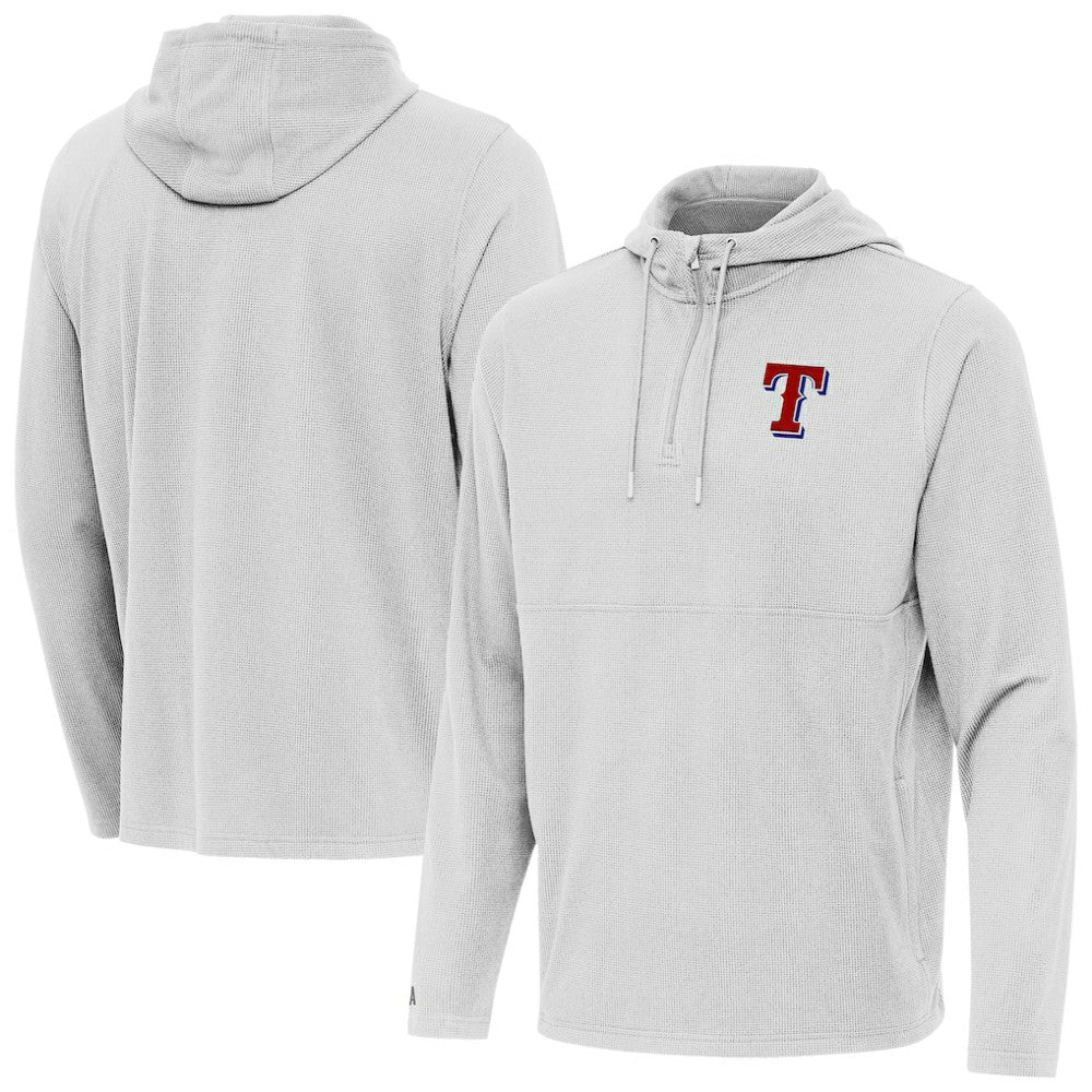 Texas Rangers Antigua Connected Quarter-Zip Pullover Hoodie Clearance