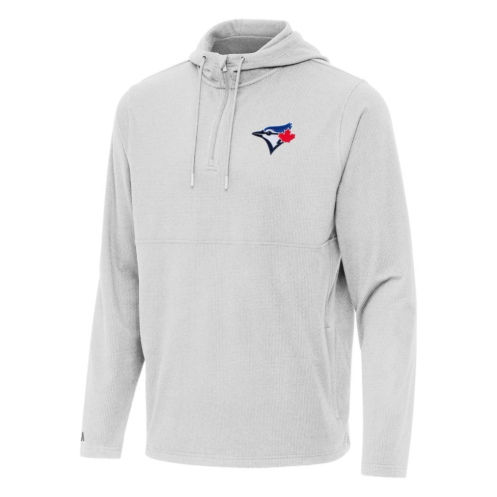 Toronto Blue Jays Antigua Connected Quarter-Zip Pullover Hoodie Clearance